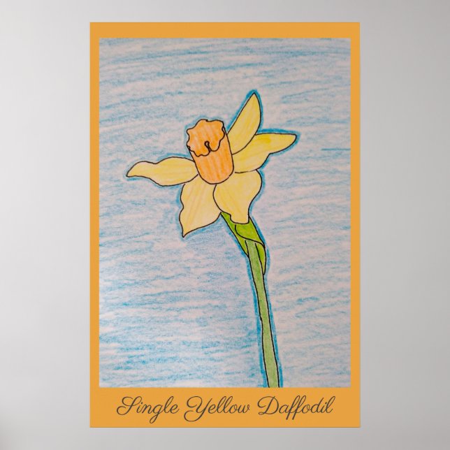 Single Yellow Daffodil Poster (Front)