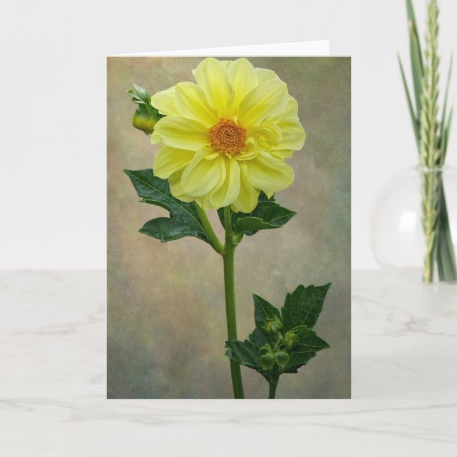 Single yellow flower card (Front)