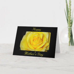 Single yellow rose Mother's Day greeting card