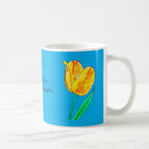 Single Yellow Tulip Red Highlights  Coffee Mug