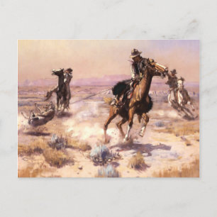 “Singlehanded” Western Art by Charles M Russell Postcard