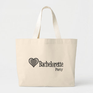 SingleHeart-BacheloretteParty-Blk Large Tote Bag