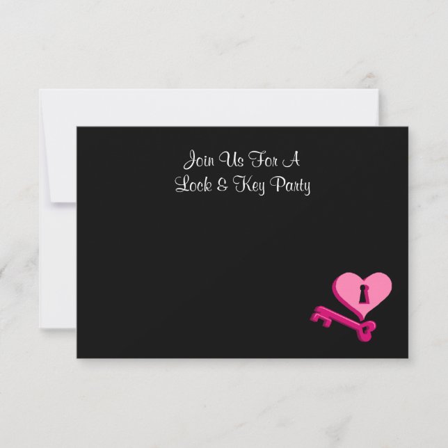 Singles Lock & Key Dating Date Party Invitations (Front)