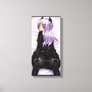 SingleZ "Make Me" Black and Purple Hentai Canvas Print