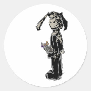 sinibunny classic round sticker