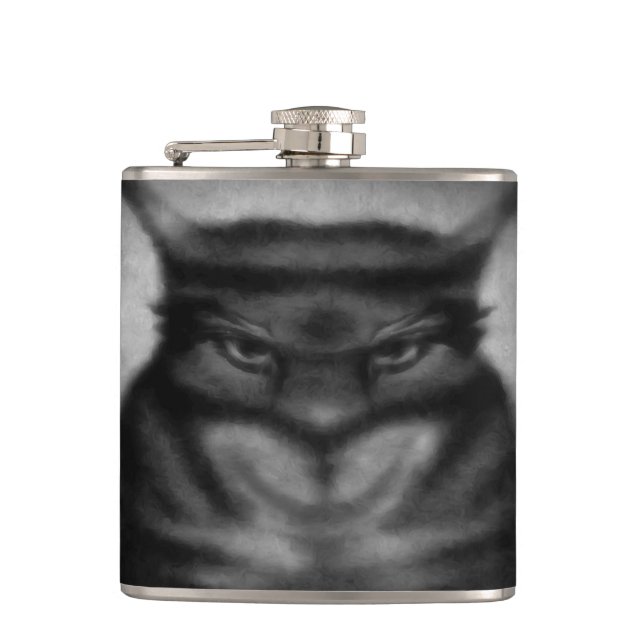 Sinister Cat Hip Flask (Front)
