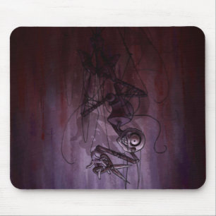 Sinister Descent, Creepy Puppet Cutting Strings Mouse Pad