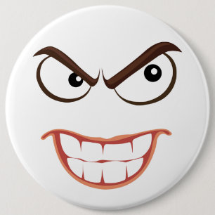 SINISTER FACE 6 CM ROUND BADGE