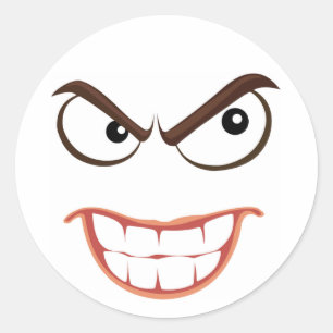 SINISTER FACE CLASSIC ROUND STICKER