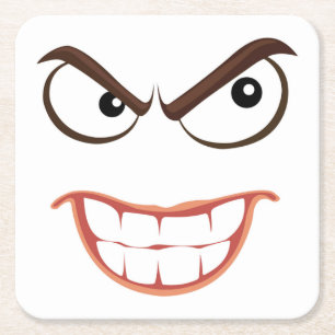 SINISTER FACE SQUARE PAPER COASTER