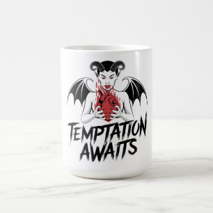 Sinister Gothic Demon Design - Temptation Awaits  Coffee Mug