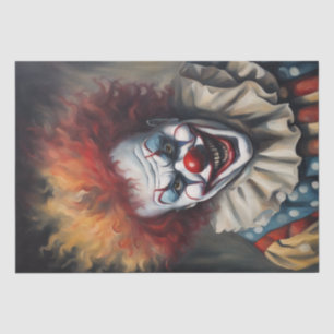 Sinister Grin: Scary Clown Decoupage  Tissue Paper