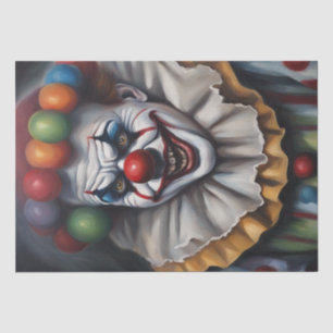 Sinister Grin: Scary Clown Decoupage  Tissue Paper