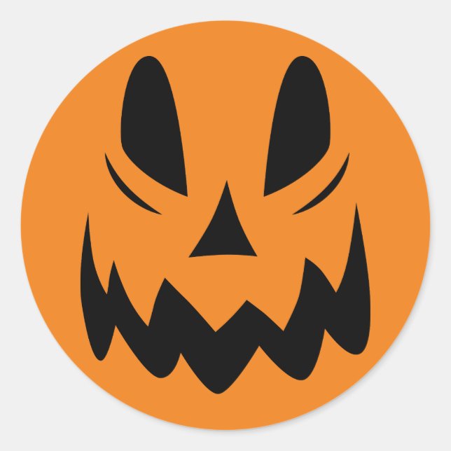 Sinister Grinning Pumpkin Face Sticker (Front)