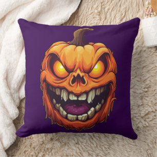 Sinister Grinning Pumpkin Head Cushion