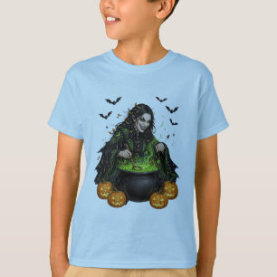 Sinister Halloween Feast: Evil Cooking Witch PNG T-Shirt