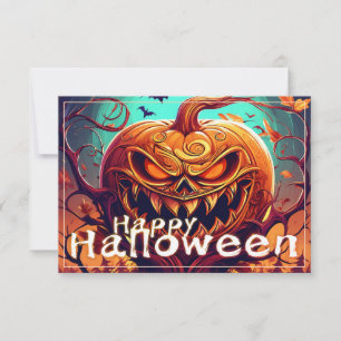 Sinister Jack-o-Lantern Bats Halloween Art