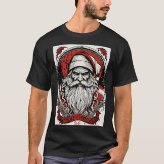 Sinister Santa Circle Tee: Retro Vector Art by Dan T-Shirt