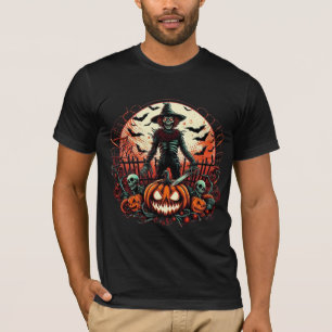 Sinister Scarecrow Jack O Lantern Scary Halloween T-Shirt
