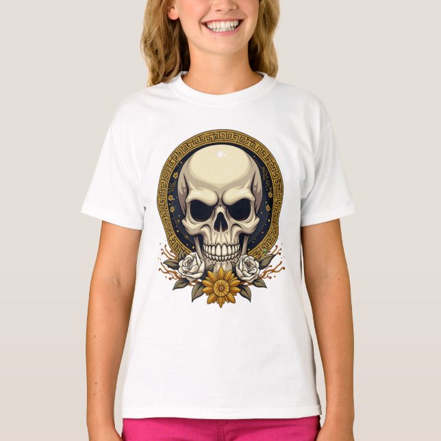 Sinister Skull: A Haunting Fusion T-Shirt (Front)