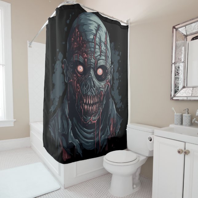 Sinister Undead Shower Curtain (In Situ)