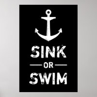 Sink or Swim Motivational Quotes Vintage Anchor