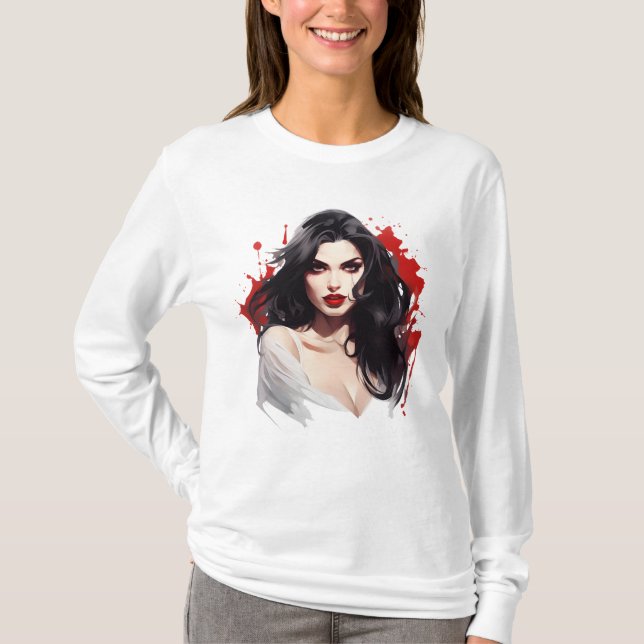 Sink Your Teeth into Halloween: Vampire Girl T-Shirt (Front)