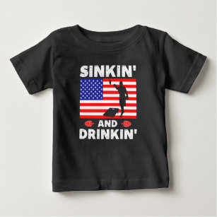 Sinking and Drinking - funny cornhole Baby T-Shirt