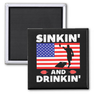 Sinking and Drinking - funny cornhole Magnet
