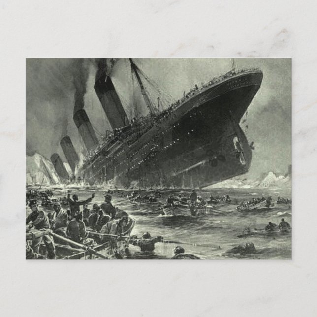 Sinking RMS Titanic Postcard (Front)
