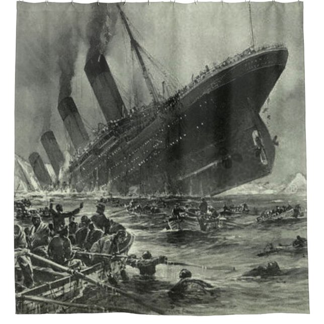 Sinking RMS Titanic Shower Curtain (Front)