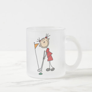 Sinking The Putt From The Green Bag Frosted Glass Coffee Mug