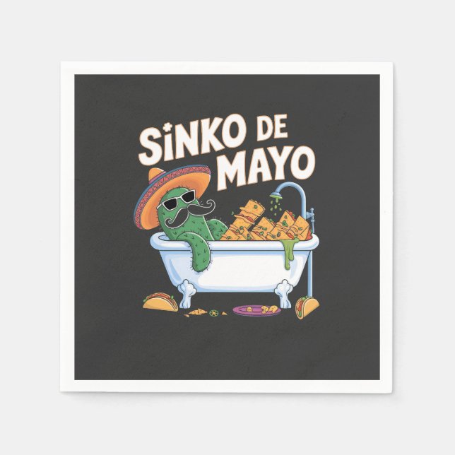 Sinko de Mayo Cinco De Mayo Cactus Funny  Napkin (Front)