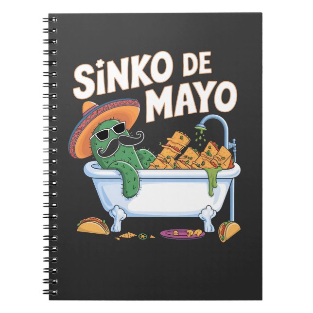 Sinko de Mayo Cinco De Mayo Cactus Funny  Notebook (Front)