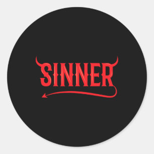 Sinner Outfit Matching Clothes Couple Gifts Fun Ha Classic Round Sticker