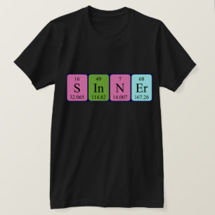 Sinner periodic table word shirt