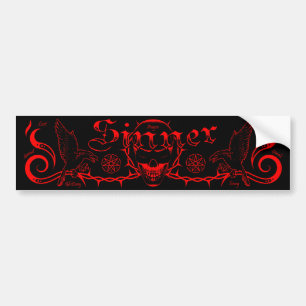 Sinner Skull Bumper (Red) Sticker
