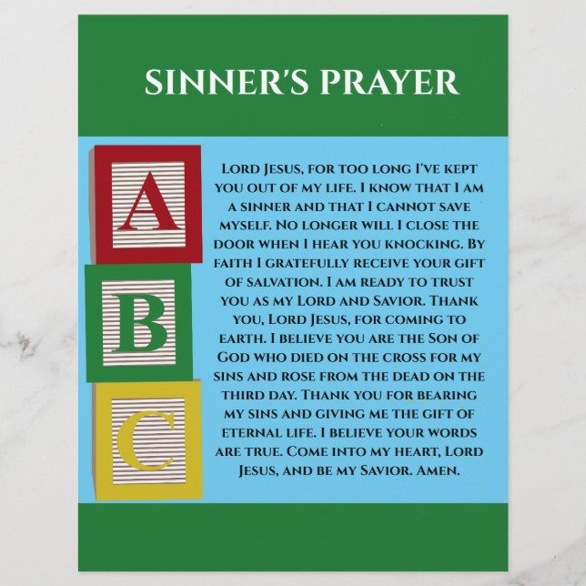 SINNERS PRAYER FLYER (Front)