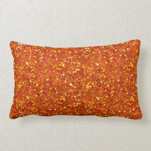Sinopia Orange Glitter Lumbar Cushion