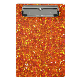 Sinopia Orange Glitter Mini Clipboard