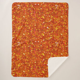 Sinopia Orange Glitter Sherpa Blanket