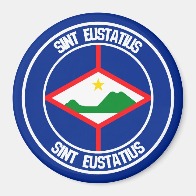 Sint Eustatius Round Emblem Magnet (Front)