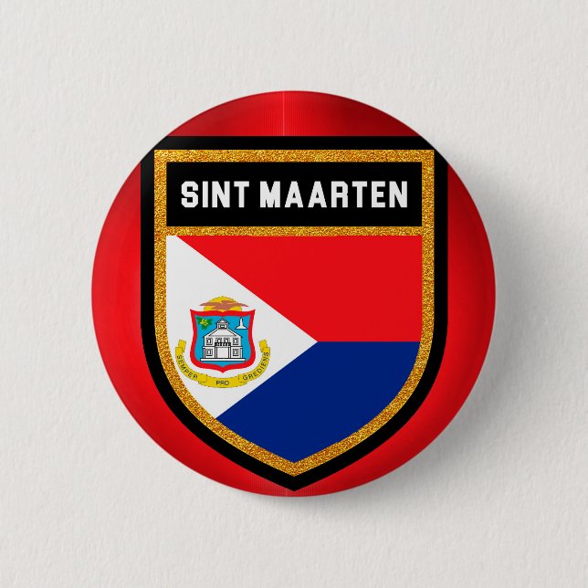 Sint Maarten Flag 6 Cm Round Badge (Front)