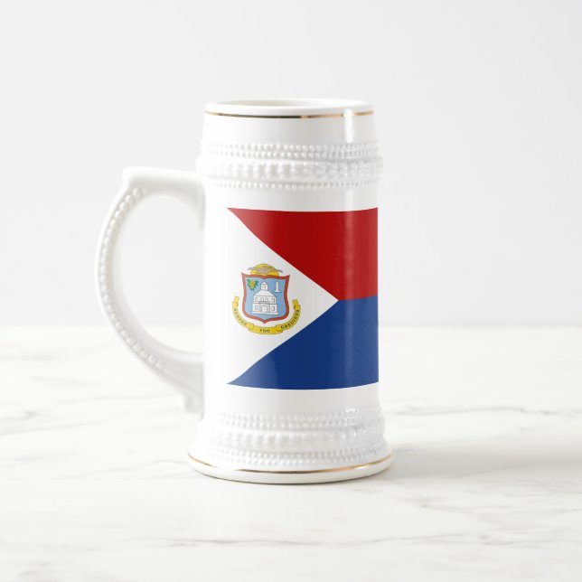 Sint Maarten Flag Beer Stein (Left)