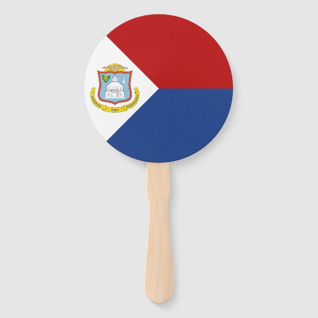 Sint Maarten Flag Hand Fan (Front)