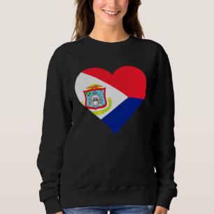 Sint Maarten Flag Heart Sint Maarten s Love Sint M Sweatshirt