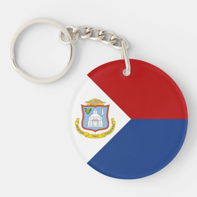 Sint Maarten Flag Key Ring (Front)