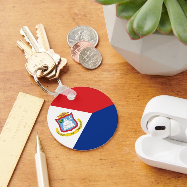 Sint Maarten flag Key Ring (Desk)