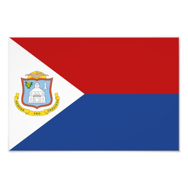 Sint Maarten Flag Photo Print (Front)