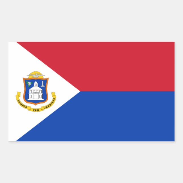 Sint Maarten Flag Rectangular Sticker (Front)